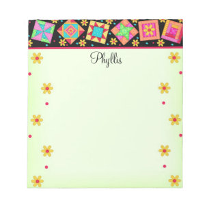 Bloc-note Art bloc de surface en Patchwork vert noir