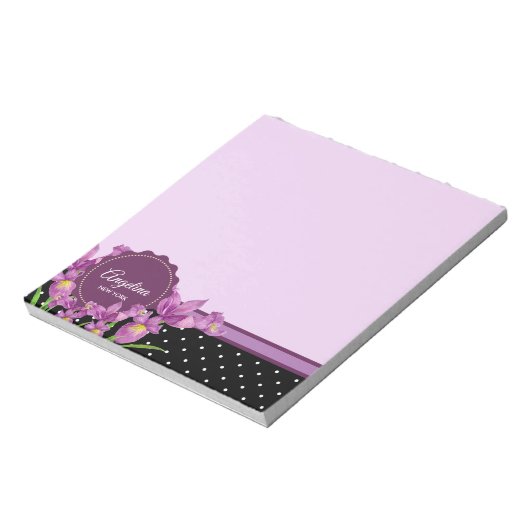 Bloc-note Art Botanique D'Iris Violet (Tourné)