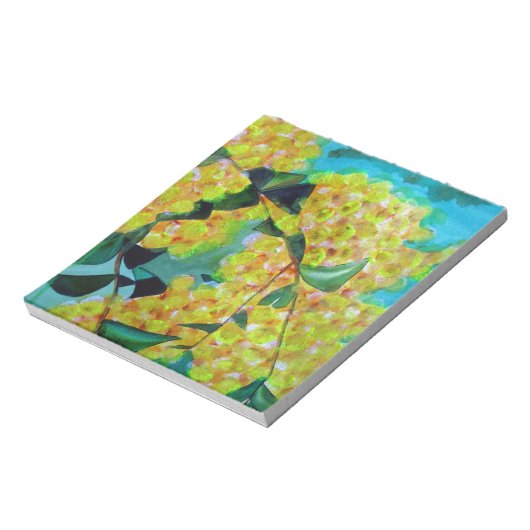 Bloc-note Art de fleur australienne native Yellow Wattle (Tourné)