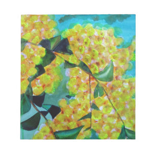 Bloc-note Art de fleur australienne native Yellow Wattle