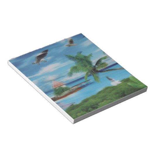 Bloc-note Art de la scène de plage tropicale (Incliné)