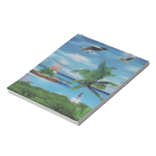 Bloc-note Art de la scène de plage tropicale (Tourné)