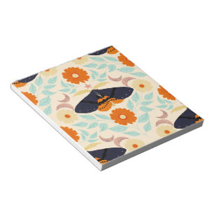 Bloc-note Art de motif de papillon de nuit Cottagecore Con