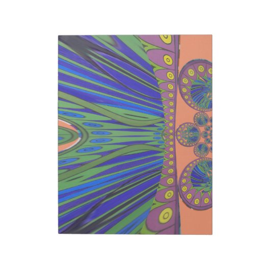 Bloc-note Art Décoratif Bleu d'Afrique Design Imprimer (Tourné)