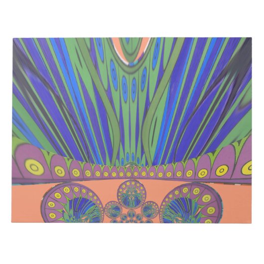 Bloc-note Art Décoratif Bleu d'Afrique Design Imprimer (Devant)