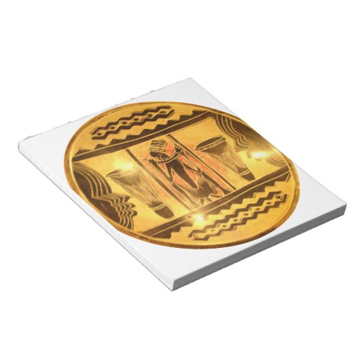 Bloc-note Art Ethnique Africain d'or Imprimer (Incliné)