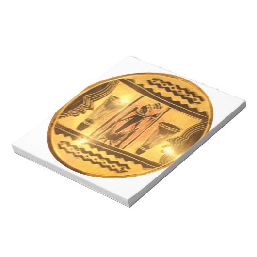 Bloc-note Art Ethnique Africain d'or Imprimer (Tourné)