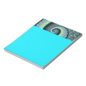 Bloc-note Art fractal abstrait bleu turquoise orange en spir (Tourné)