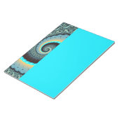 Bloc-note Art fractal abstrait bleu turquoise orange en spir (Incliné)