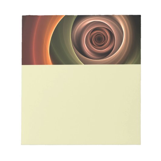 Bloc-note Art fractal moderne de couleurs chaudes en spirale (Devant)