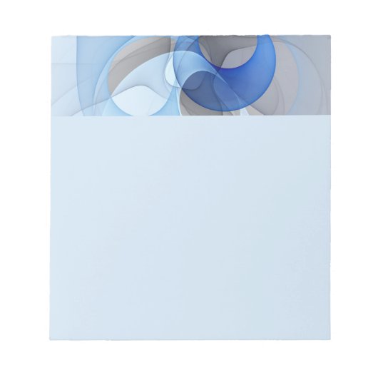 Bloc-note Art graphique fractal abstrait bleu gris moderne (Devant)