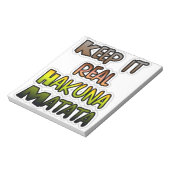 Bloc-note Art Inspirationnel "Keep It Real Hakuna Matata" (Tourné)