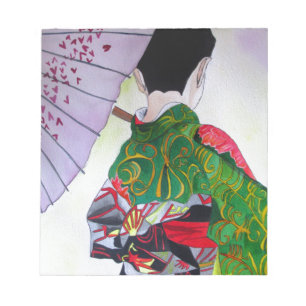Bloc-note Art japonais de geisha avec le kimono et le