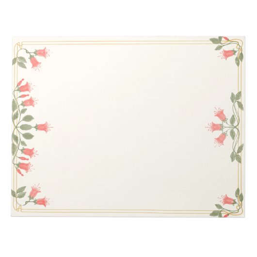 Bloc-note Art Nouveau Fuchsia Floral Border Notepad (Devant)