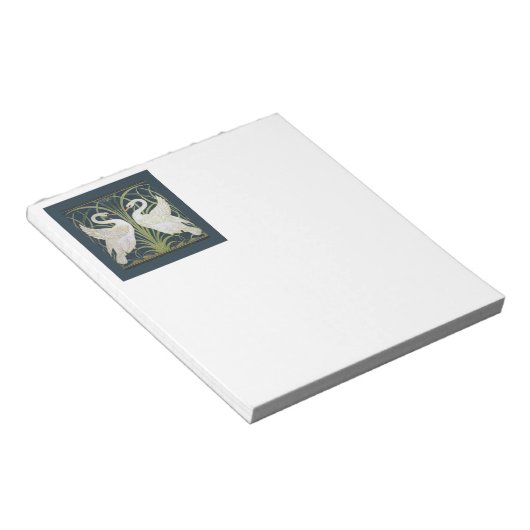 Bloc-note Art Nouveau Swan Deux Swans (Incliné)