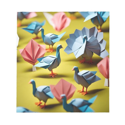 Bloc-note Art Origami - Gloire au pâturage : Turkeys Roaming (Devant)