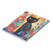 Bloc-note Art populaire de chat noir (Tourné)