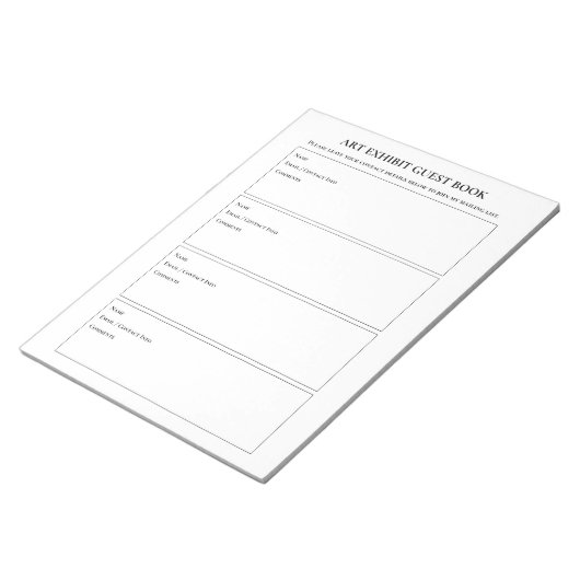 Bloc-note Art Show Exposition Livre d'invités (Incliné)