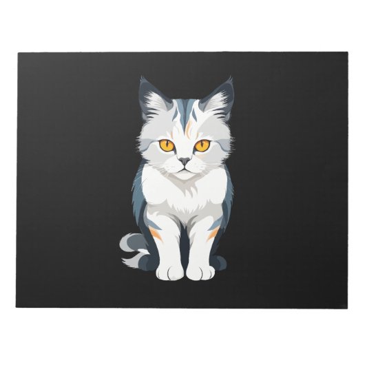 Bloc-note Art vectoriel de chat aux couleurs vives (Devant)