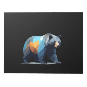 Bloc-note Art vectoriel grizzli ours avec des couleurs vives