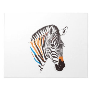 Bloc-note Art vectoriel Zebra aux couleurs vives