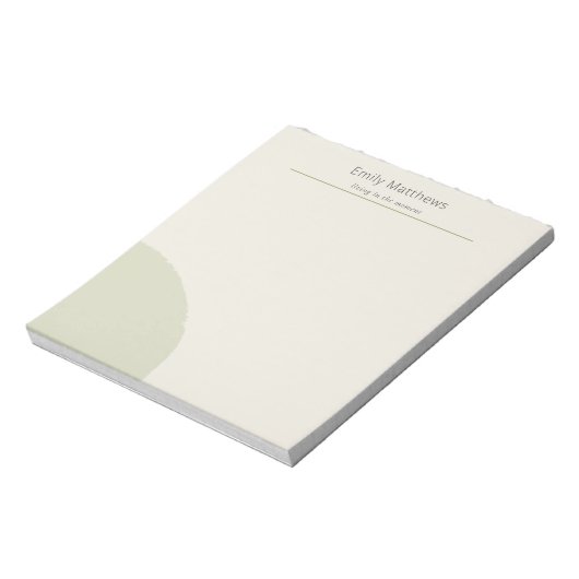 Bloc-note Artisan Studio Notepad Sage Minimalist Stationery (Tourné)