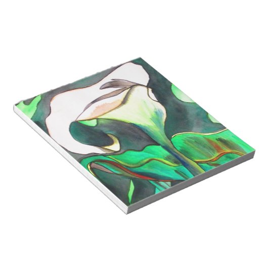 Bloc-note Arum Lily aquarelle peinture originale (Incliné)