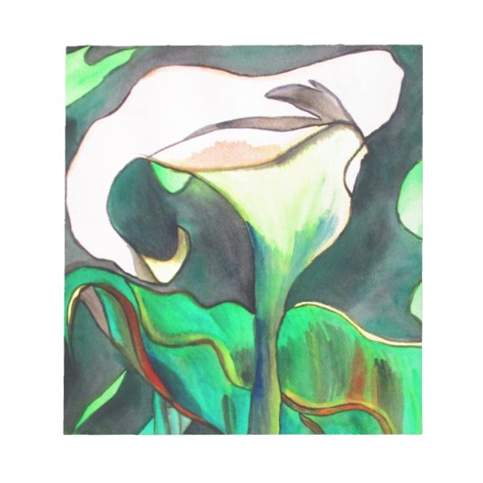 Bloc-note Arum Lily aquarelle peinture originale (Devant)