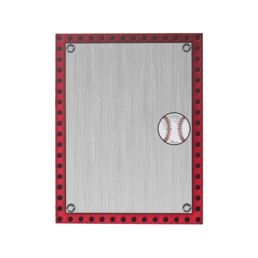 Bloc-note Aspect aluminium brossé Baseball (Tourné)