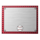 Bloc-note Aspect aluminium brossé Baseball (Devant)