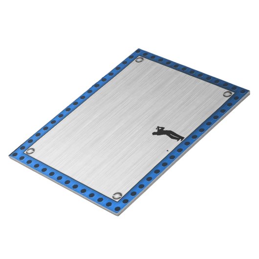 Bloc-note Aspect métal brossé Golf (Incliné)