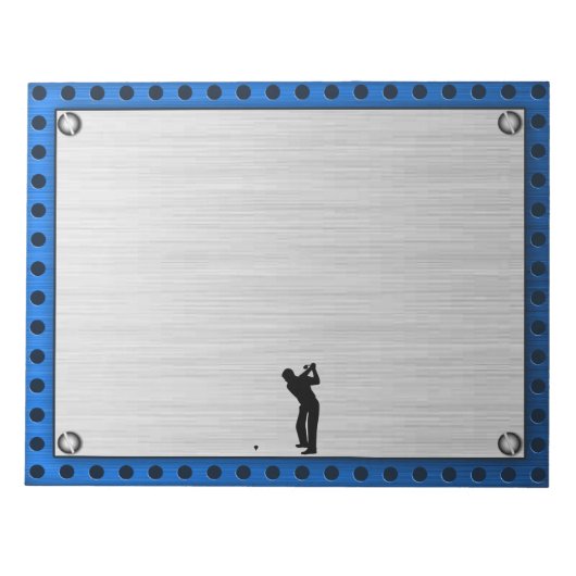 Bloc-note Aspect métal brossé Golf (Devant)