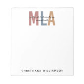 Bloc-note Assistant de laboratoire Médicale MLA personnalisé (Devant)