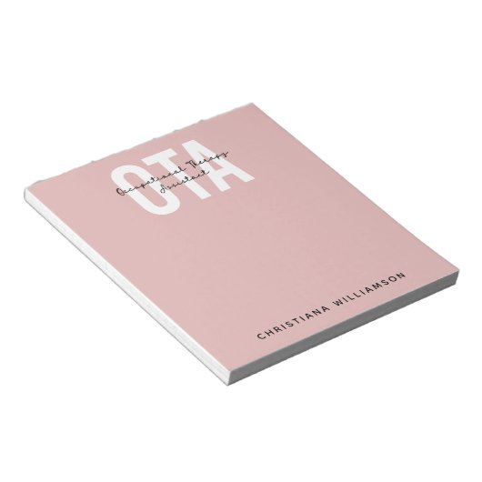 Bloc-note Assistant d'ergothérapie OTA personnalisé (Incliné)