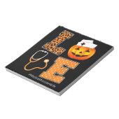 Bloc-note Assistante médicale amour léopard Halloween citrou (Tourné)