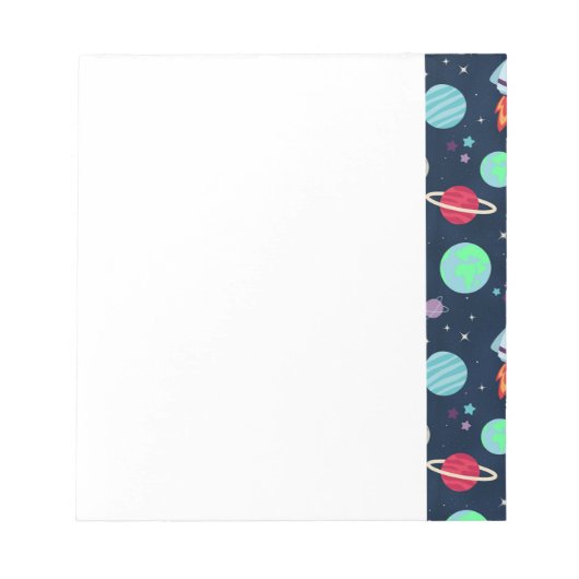 Bloc-note Astronautes Planètes Fusées et Aliens (Devant)