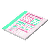 Bloc-note Atelier journalier Horaire repas et suivi de poids (Tourné)