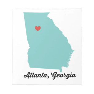 Bloc-note Atlanta, GA - cœur graphique Atlanta Géorgie desig