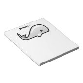 Bloc-note Attention au dessin animé de la baleine blanche (Incliné)