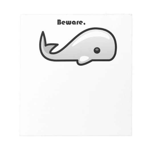 Bloc-note Attention au dessin animé de la baleine blanche (Devant)