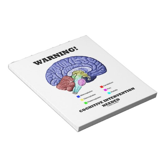 Bloc-note Attention! Intervention cognitive nécessaire (Incliné)