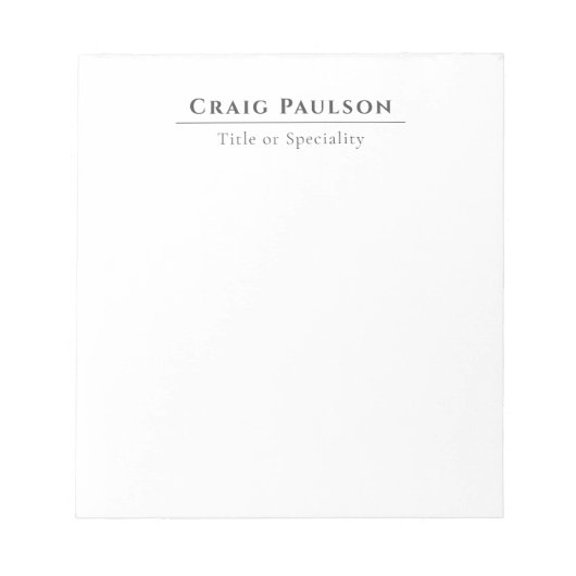 Bloc-note Attractive Simple Professional Plain Minimalist (Devant)