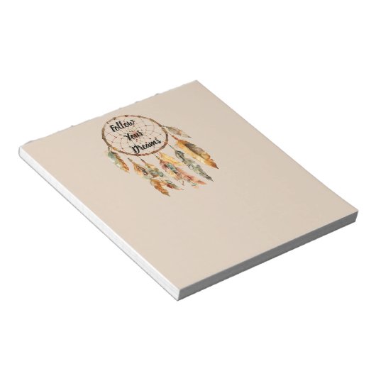 Bloc-note Attrape-rêves Boho Plumes Crème (Incliné)