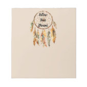 Bloc-note Attrape-rêves Boho Plumes Crème (Devant)
