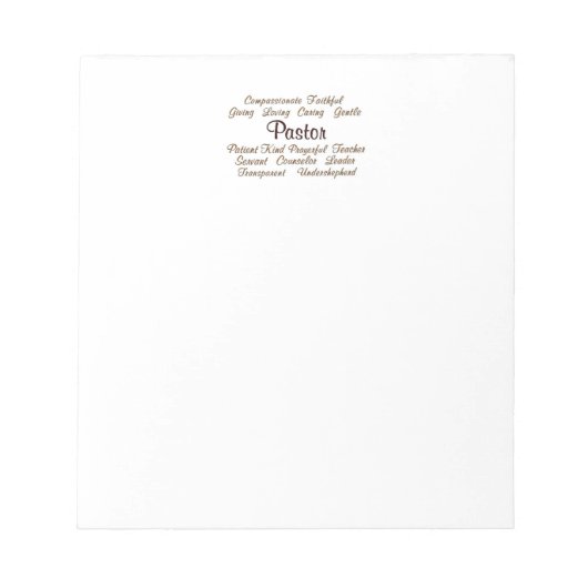 Bloc-note Attributs du pasteur (Devant)