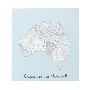 Bloc-note Australie Carte Doodle Art
