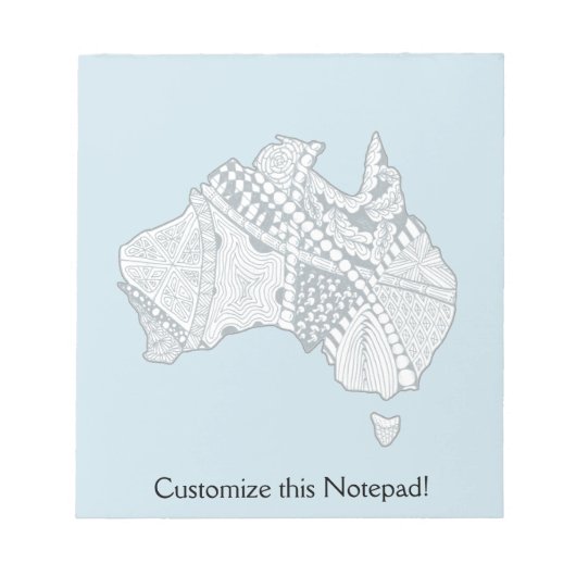Bloc-note Australie Carte Doodle Art (Devant)