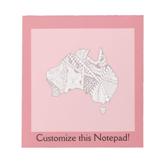 Bloc-note Australie Carte Doodle Art (Devant)