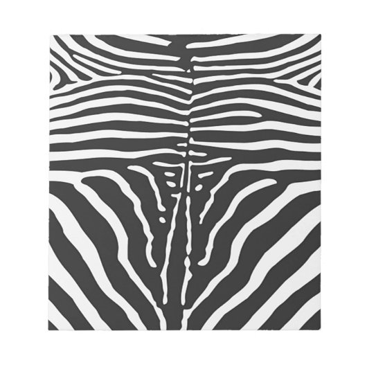 Bloc-note Authentic Zebra Skin Print - noir blanc strié (Devant)