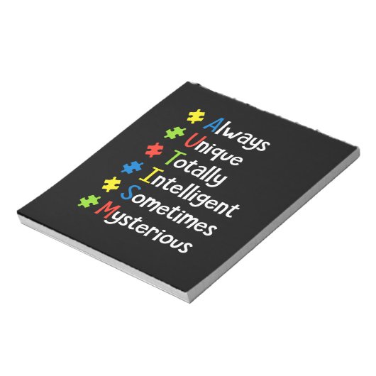 Bloc-note Autisme Toujours Unique Totalement Intelligent Par (Tourné)